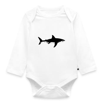shark - Body Bébé bio manches longues - blanc - Devant