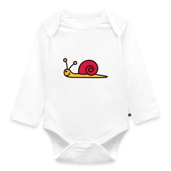 schnecke_3c - Organic Longsleeve Baby Bodysuit - white - Front
