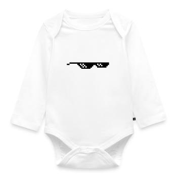 Sonnenbrille - Baby Bio-Langarm-Body - Weiß - Vorne