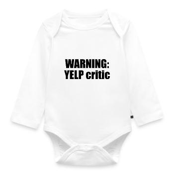 WARNING: YELP critic - Baby Bio-Langarm-Body - Weiß - Vorne