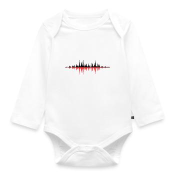 Rouge Onde sonore - Body Bébé bio manches longues - blanc - Devant