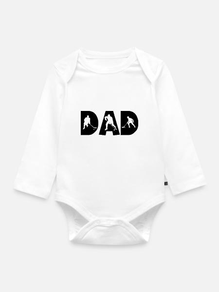 Hockey Dad - Baby Bio-Langarm-Body - Weiß
