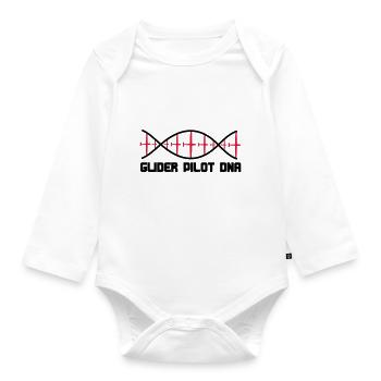 dna segelflieger text - Baby Bio-Langarm-Body - Weiß - Vorne