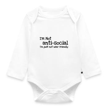 Social geek - Body Bébé bio manches longues - blanc - Devant