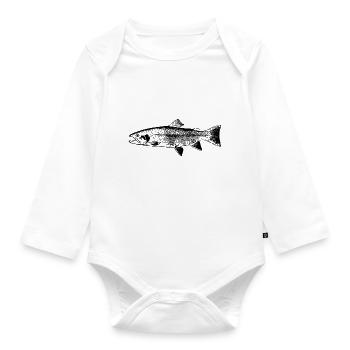 fish131 - Organic Longsleeve Baby Bodysuit - white - Front