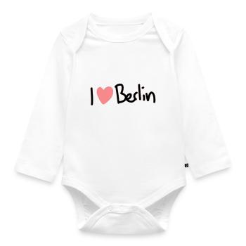 I love Berlin - Organic Longsleeve Baby Bodysuit - white - Front