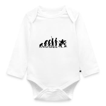 evolution_drummer_b_1c - Baby Bio-Langarm-Body - Weiß - Vorne
