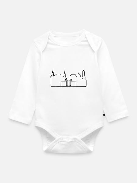 Skyline Aachen - Baby Bio-Langarm-Body - Weiß