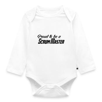 Proud to be a Scrum Master - Baby Bio-Langarm-Body - Weiß - Vorne
