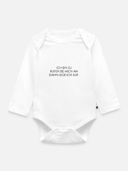 Ich bin DJ - Baby Bio-Langarm-Body - Weiß