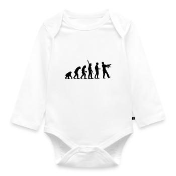 Zombie Evolution (monochrome) - Organic Longsleeve Baby Bodysuit - white - Front