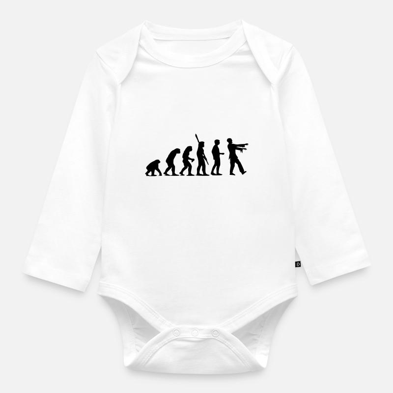 Zombie Evolution (einfarbig) - Baby Bio-Langarm-Body - Weiß