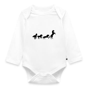 entertainment horse horses horse5 - Organic Longsleeve Baby Bodysuit - white - Front