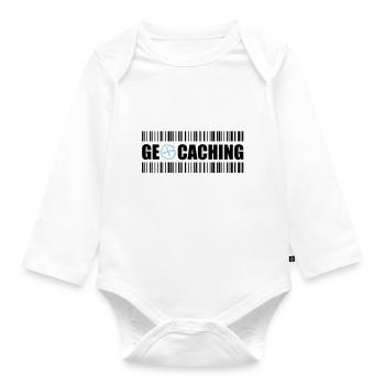 Geocaching Barcode - 2colors - 2O12 - Baby Bio-Langarm-Body - Weiß - Vorne
