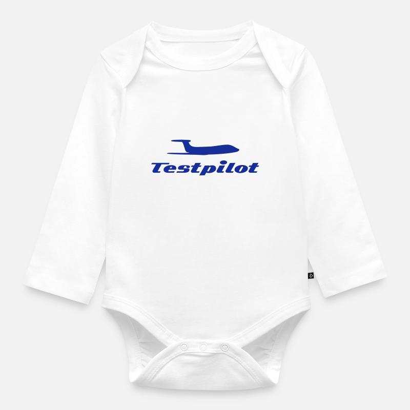 testpilot_a - Body Bébé bio manches longues - blanc