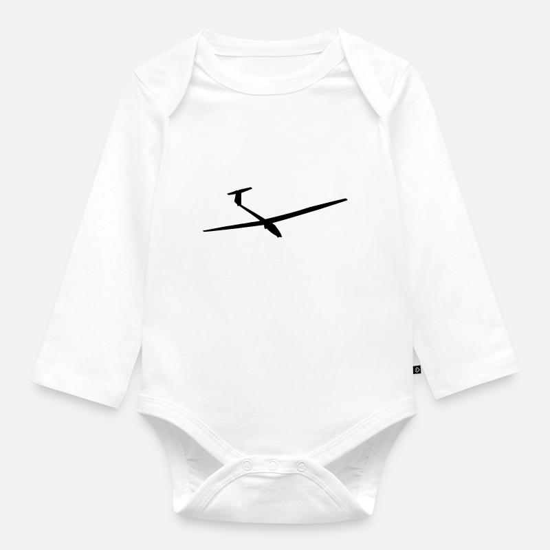 Planeur - Body Bébé bio manches longues - blanc
