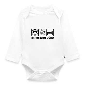 Métro bulot dodo - Body Bébé bio manches longues - blanc - Devant