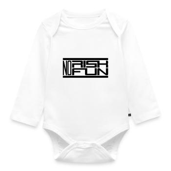 bar no risk no fun claim risk danger - Organic Longsleeve Baby Bodysuit - white - Front