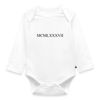 1987 - Organic Longsleeve Baby Bodysuit - white - Front