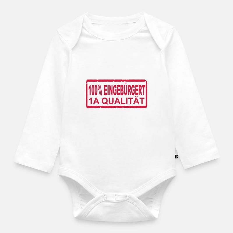 100% eingebürgert - Baby Bio-Langarm-Body - Weiß