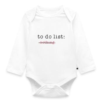to-do list - Organic Longsleeve Baby Bodysuit - white - Front
