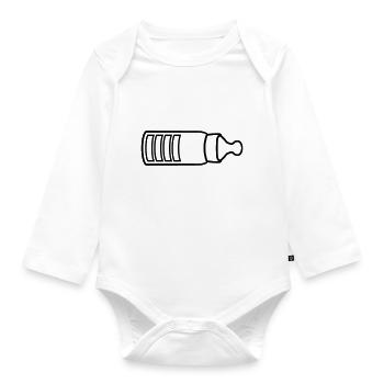 dessin animé comique chargement bébé fiole enceinte t - Body Bébé bio manches longues - blanc - Devant