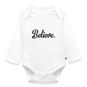 believe - Organic Longsleeve Baby Bodysuit - white - Front