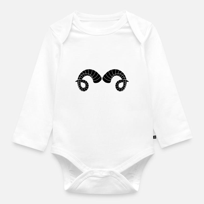 cornes - Body Bébé bio manches longues - blanc