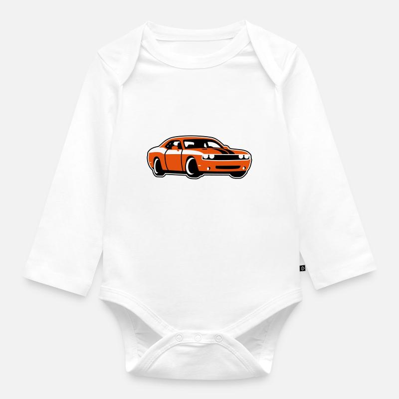 Muscle-Car - Body Bébé bio manches longues - blanc