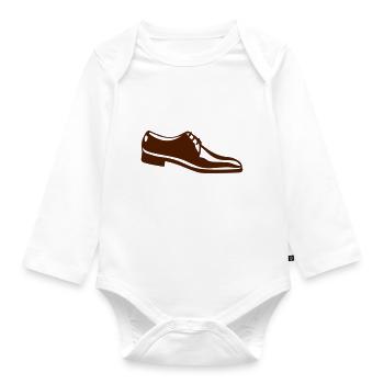 Mokassin-Schuh ein Mann Schuhe - Baby Bio-Langarm-Body - Weiß - Vorne