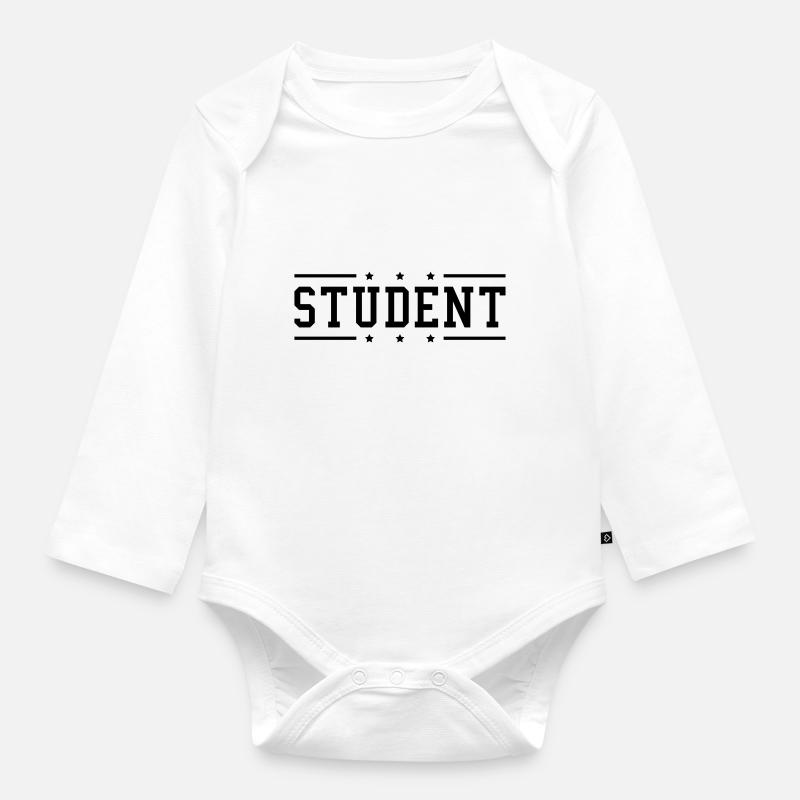 student_du1 - Baby Bio-Langarm-Body - Weiß