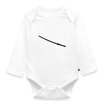 katana_sword - Organic Longsleeve Baby Bodysuit - white - Front