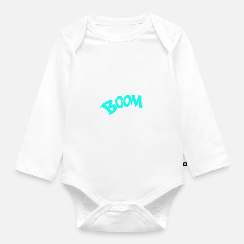 Comic BOOM - Body Bébé bio manches longues - blanc