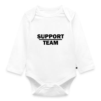 support team - Body Bébé bio manches longues - blanc - Devant