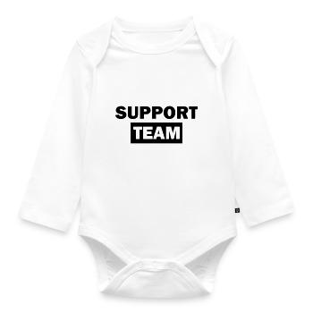 support team - Body Bébé bio manches longues - blanc - Devant