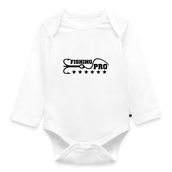 Fishing Pro - Baby Bio-Langarm-Body - Weiß - Vorne
