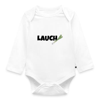 Lauch mit Lauch - Baby Bio-Langarm-Body - Weiß - Vorne