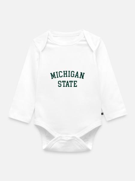MSU Michigan State University - Baby Bio-Langarm-Body - Weiß