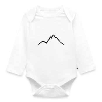 Conception de lignes de belles montagnes - Body Bébé bio manches longues - blanc - Devant