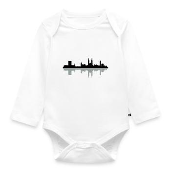 Skyline Basel - Baby Bio-Langarm-Body - Weiß - Vorne