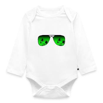 Sonnenbrille - Baby Bio-Langarm-Body - Weiß - Vorne