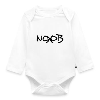 Noob Comic Augen Cartoon Lustig - Baby Bio-Langarm-Body - Weiß - Vorne