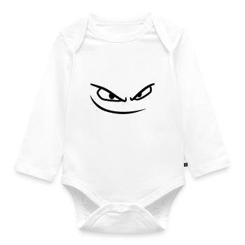 gesicht boese augen gefaehrlich gemein comic carto - Baby Bio-Langarm-Body - Weiß - Vorne