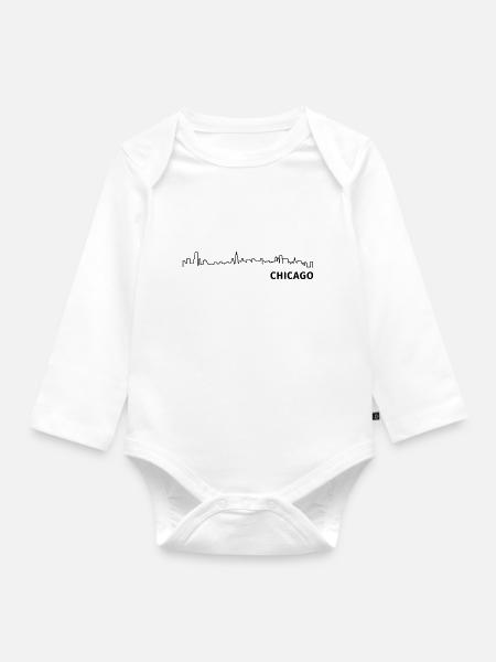 Chicago - Baby Bio-Langarm-Body - Weiß