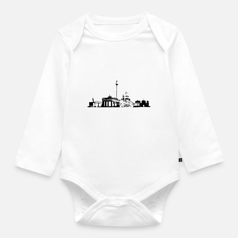 Berlin Skyline - Baby Bio-Langarm-Body - Weiß