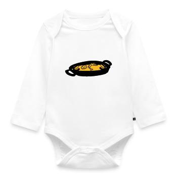 paella dish spanish culinary specialty spain - Organic Longsleeve Baby Bodysuit - white - Front