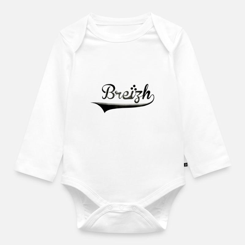 Breizh hermine 2 - Body Bébé bio manches longues - blanc