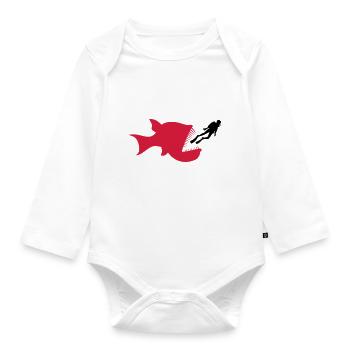 monster taucher tiefsee fisch gefaehrlich zaehne h - Baby Bio-Langarm-Body - Weiß - Vorne