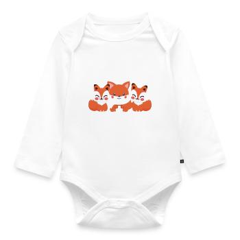 Fuchs - Baby Bio-Langarm-Body - Weiß - Vorne
