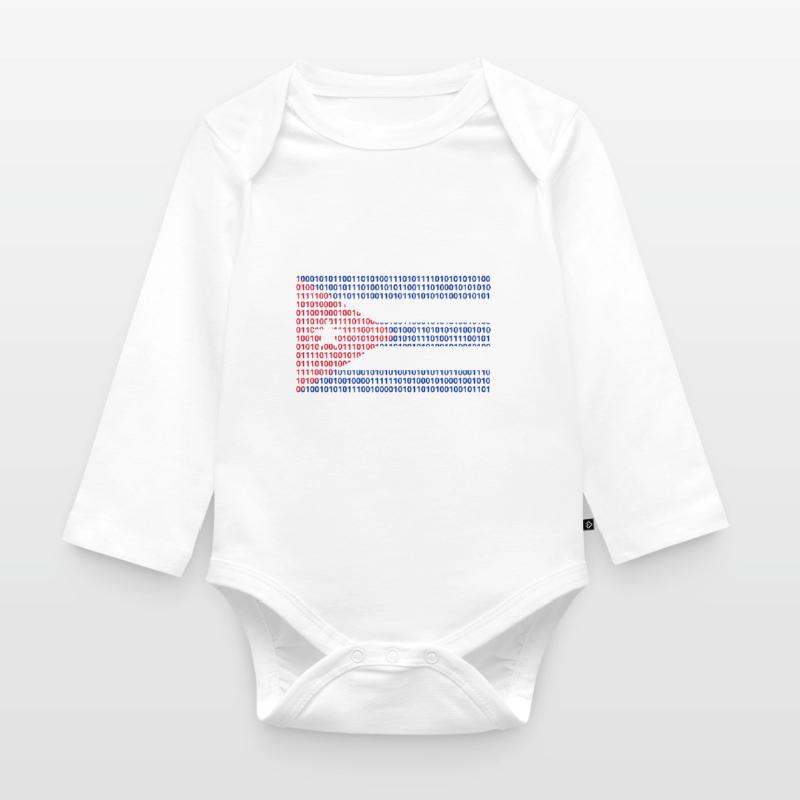 Cuba Flag Binary Code Bit Bytes Binary Computer Science PC Organic Longsleeve Baby Bodysuit